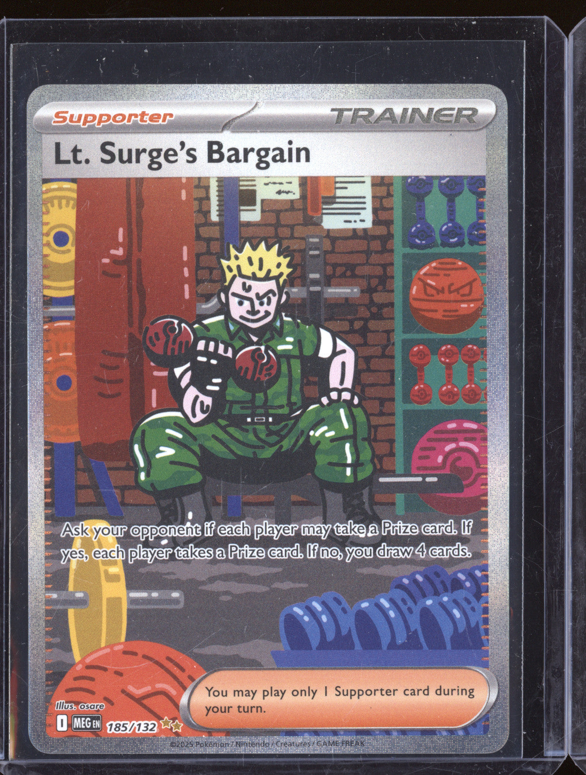 2025 Pokemon Mega Evolutions 185/132 Lt. Surge's Bargain Special Illustration