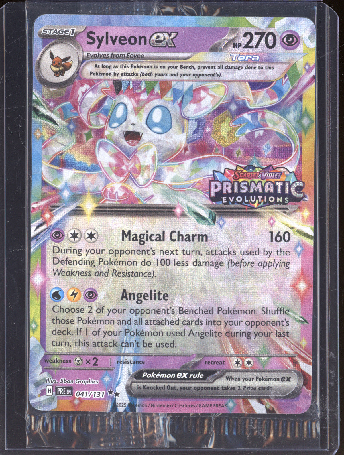 Sylveon ex Pokemon Prismatic Evolutions Stamp PRE 041/131 Surprise Box Promo