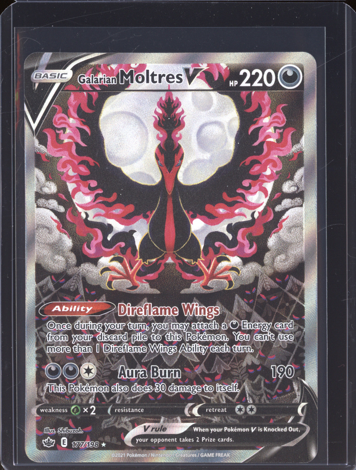 Galarian Moltres V 2021 Pokemon Chilling Reign 177/198 Ultra Rare