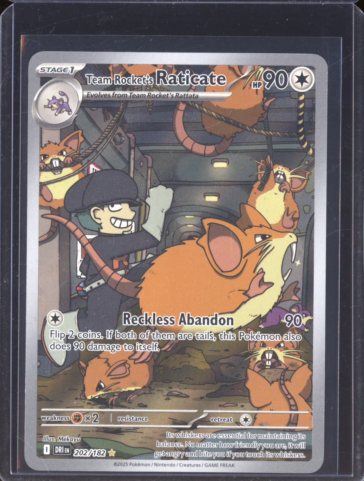 Team Rocket's Raticate 2025 Pokemon Destined Rivals 202/182 Illustration Rare