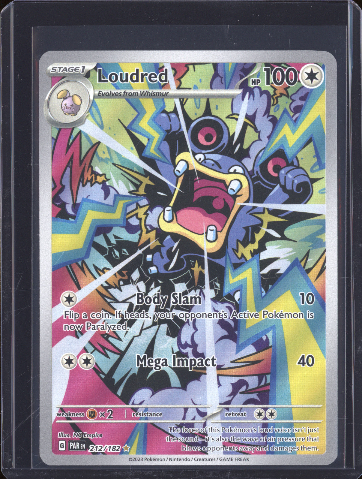 2023 Pokemon Paradox Rift PAR 212 Loudred Illustration Rare