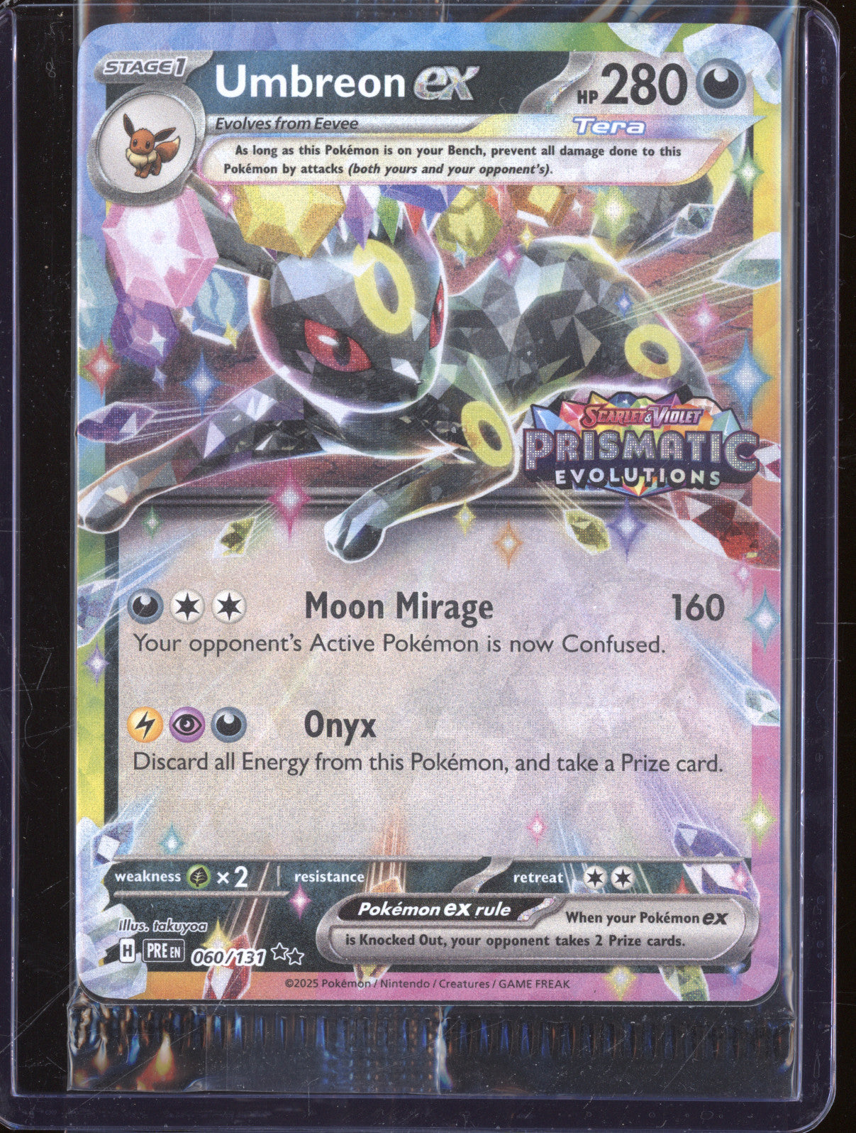 Umbreon ex Pokemon Prismatic Evolutions Stamp PRE 060/131 Surprise Box Promo