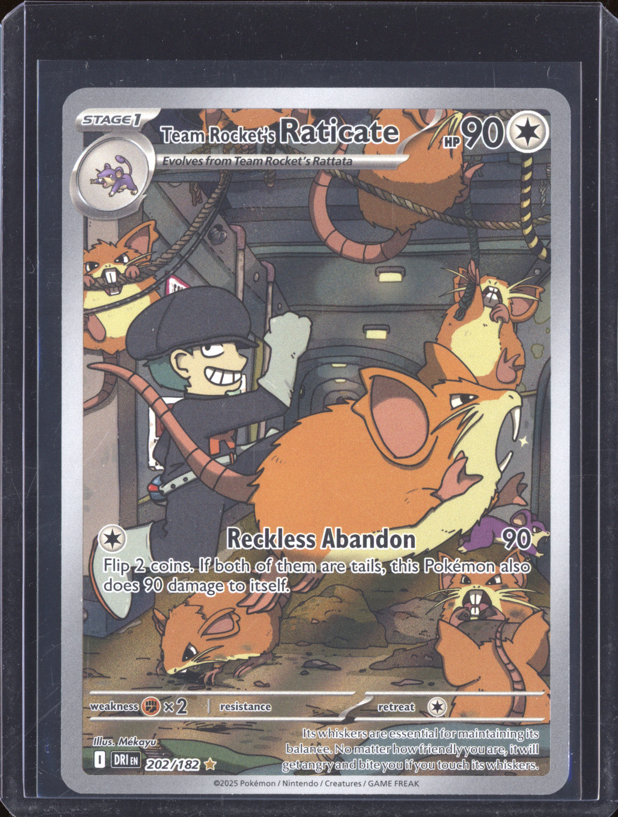 Team Rocket's Raticate 2025 Pokemon Destined Rivals 202/182 Illustration Rare