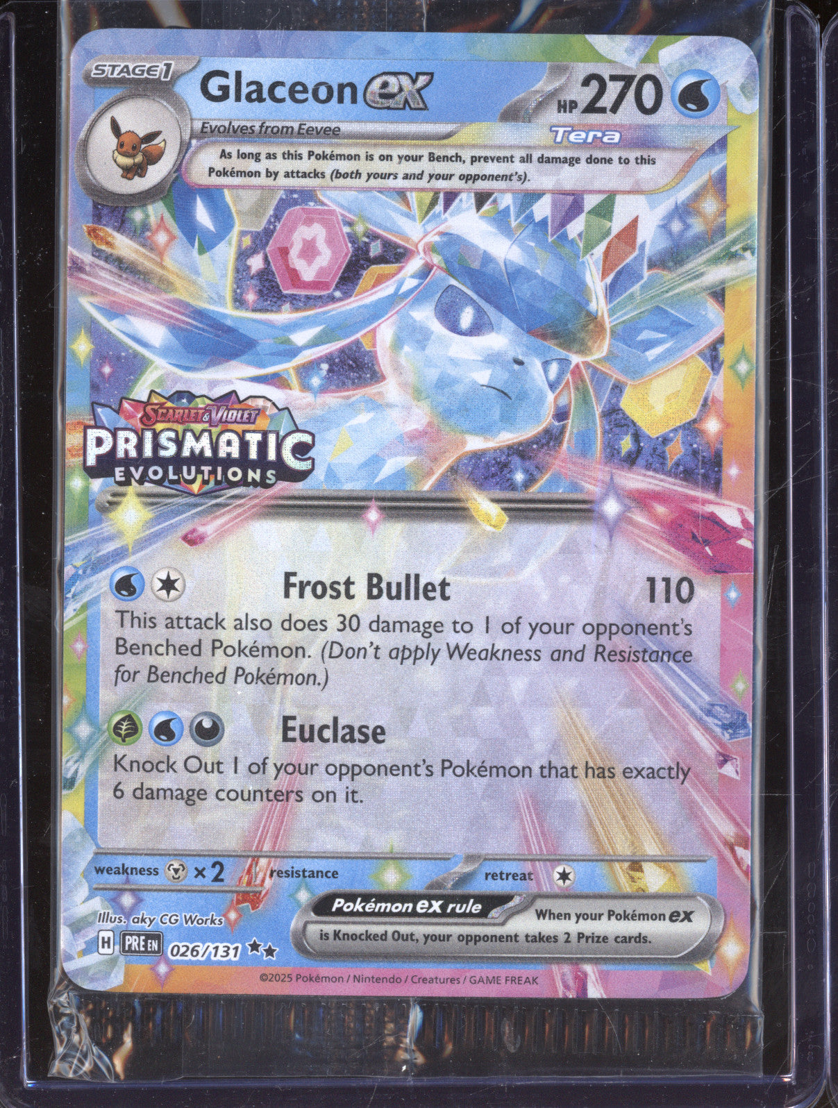 Glaceon ex Pokemon Prismatic Evolutions Stamp PRE 026/131 Surprise Box Promo