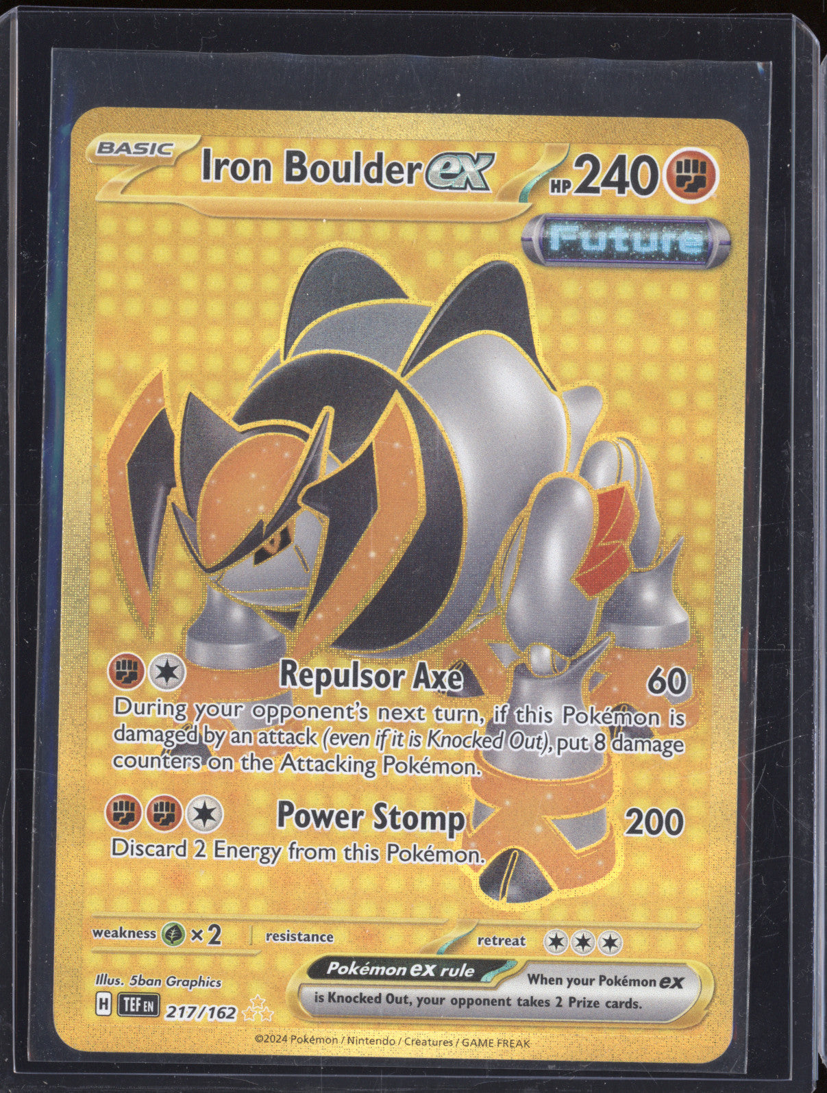2024 Pokemon TCG Temporal Forces 217/162 Iron Boulder ex Hyper Rare