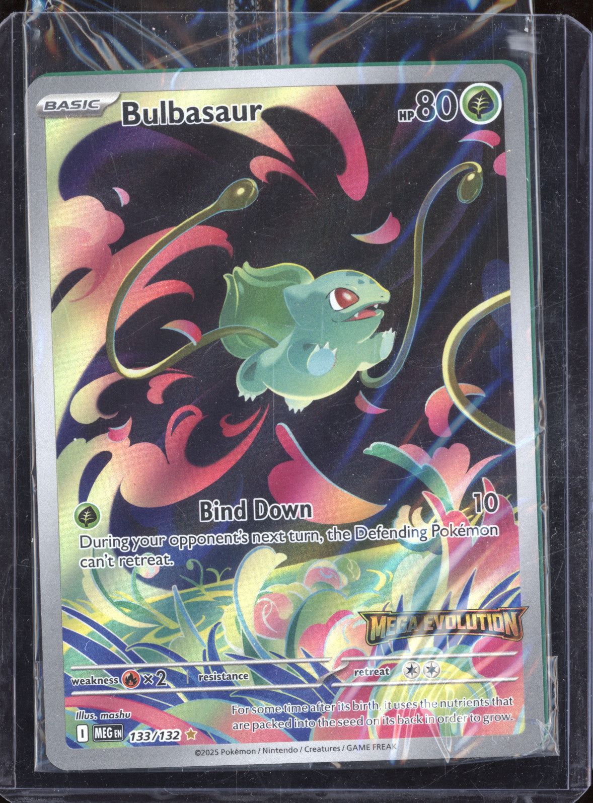 2025 Pokemon Mega Evolutions 133/132 Bulbasaur Illustration Rare Stamped