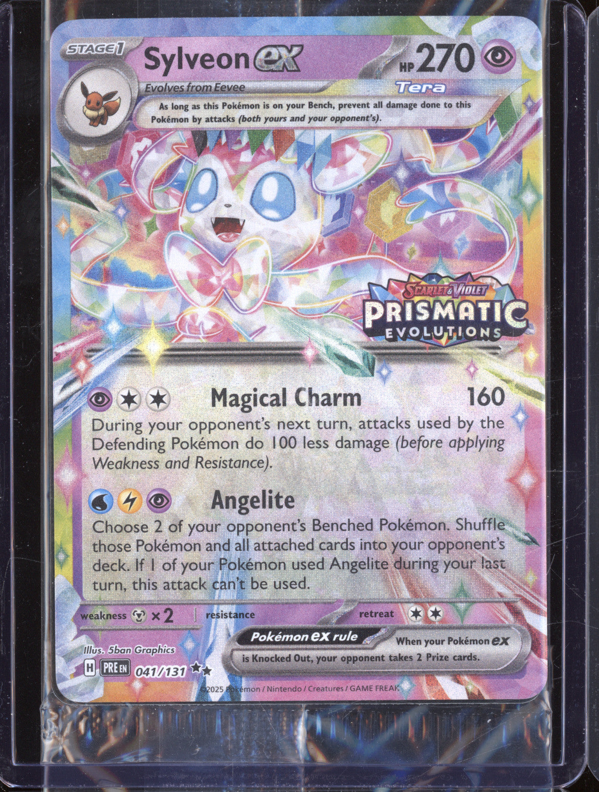 Sylveon ex Pokemon Prismatic Evolutions Stamp PRE 041/131 Surprise Box Promo