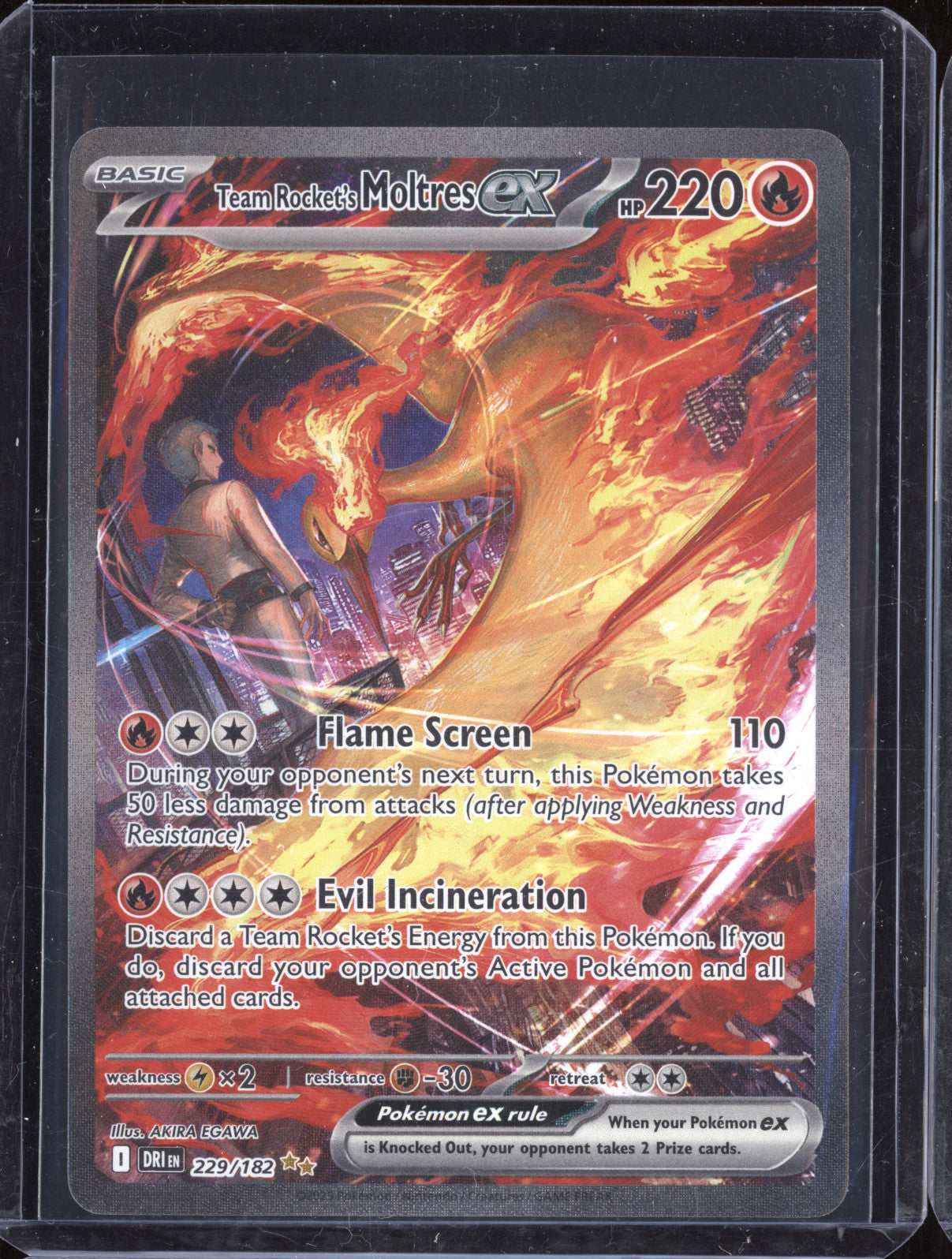 2024 Pokemon Destined Rivals 229 Team Rocket's Moltres ex Special Illustration