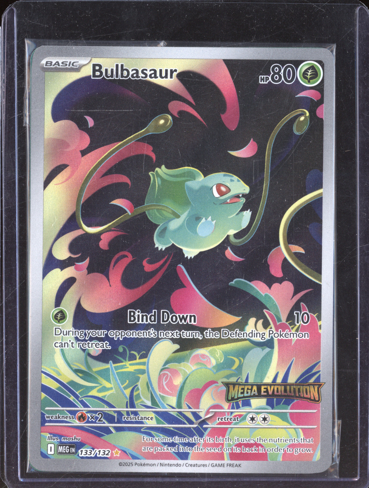 2025 Pokemon Mega Evolutions 133/132 Bulbasaur Illustration Rare Stamped