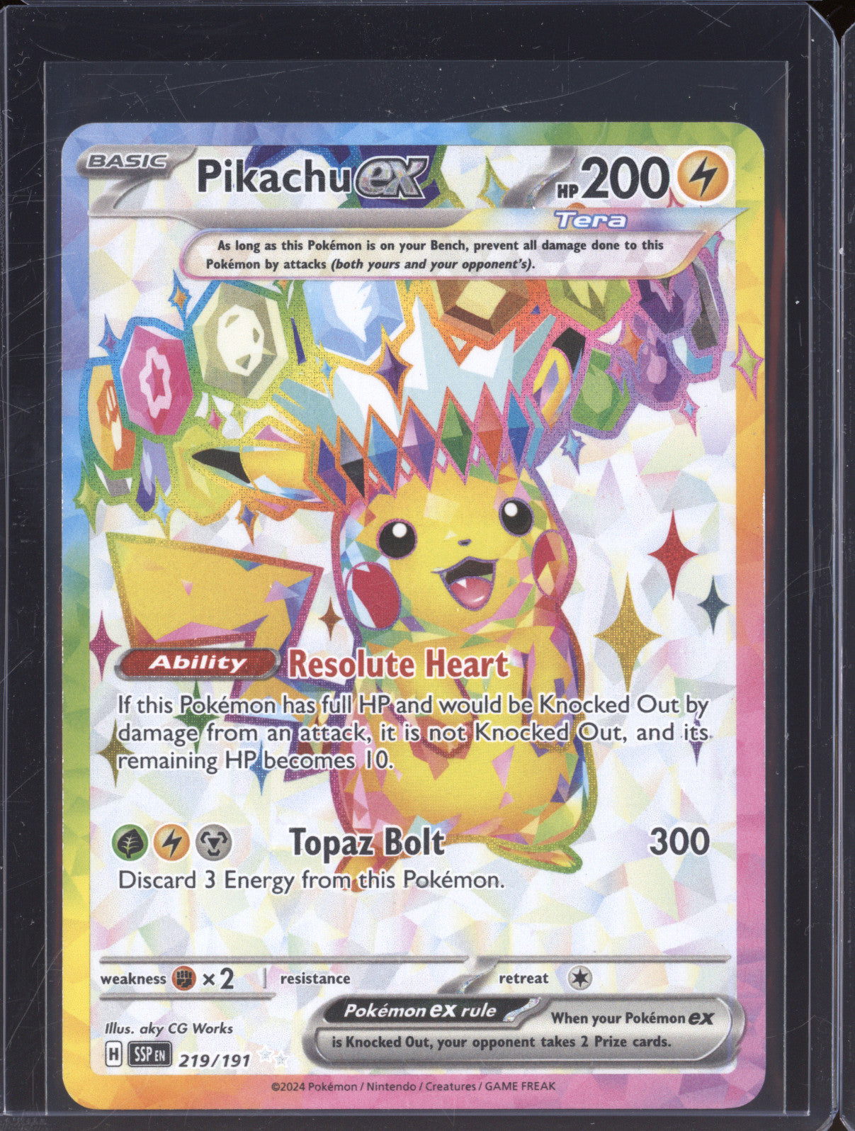 2024 Pokemon Surging Sparks SSP 219/191 Pikachu Ex Ultra Rare