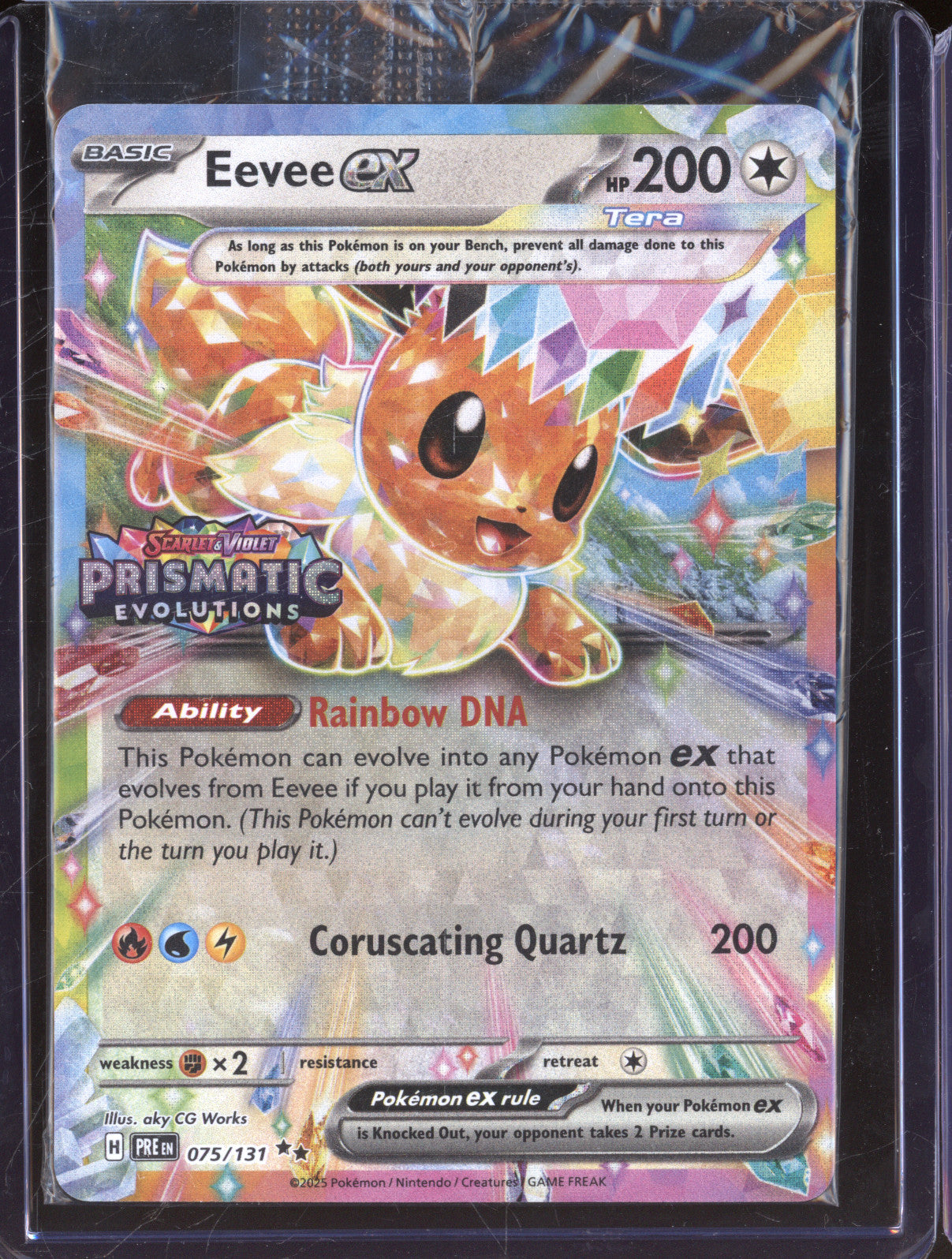 Eevee ex Pokemon Prismatic Evolutions Stamp PRE 075/131 Surprise Box Promo