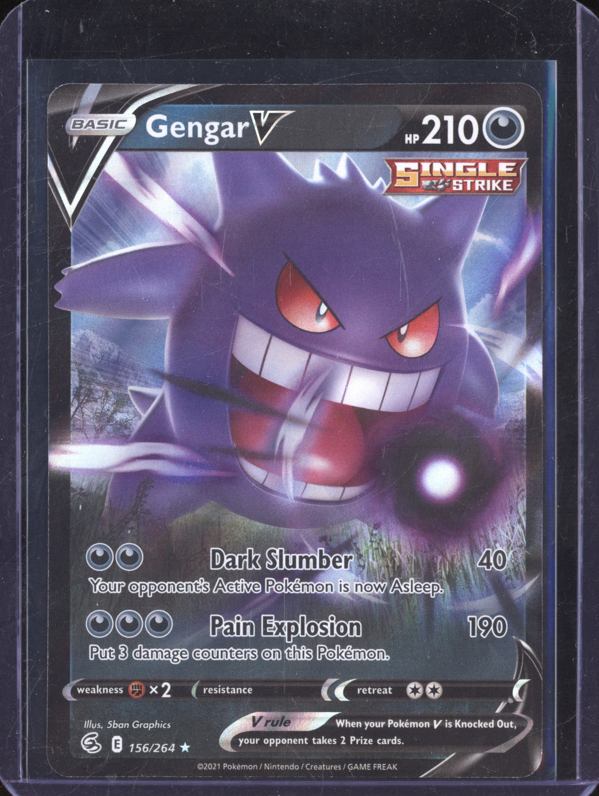 Gengar V 2021 Pokemon Fusion Strike 156/264 Ultra Rare