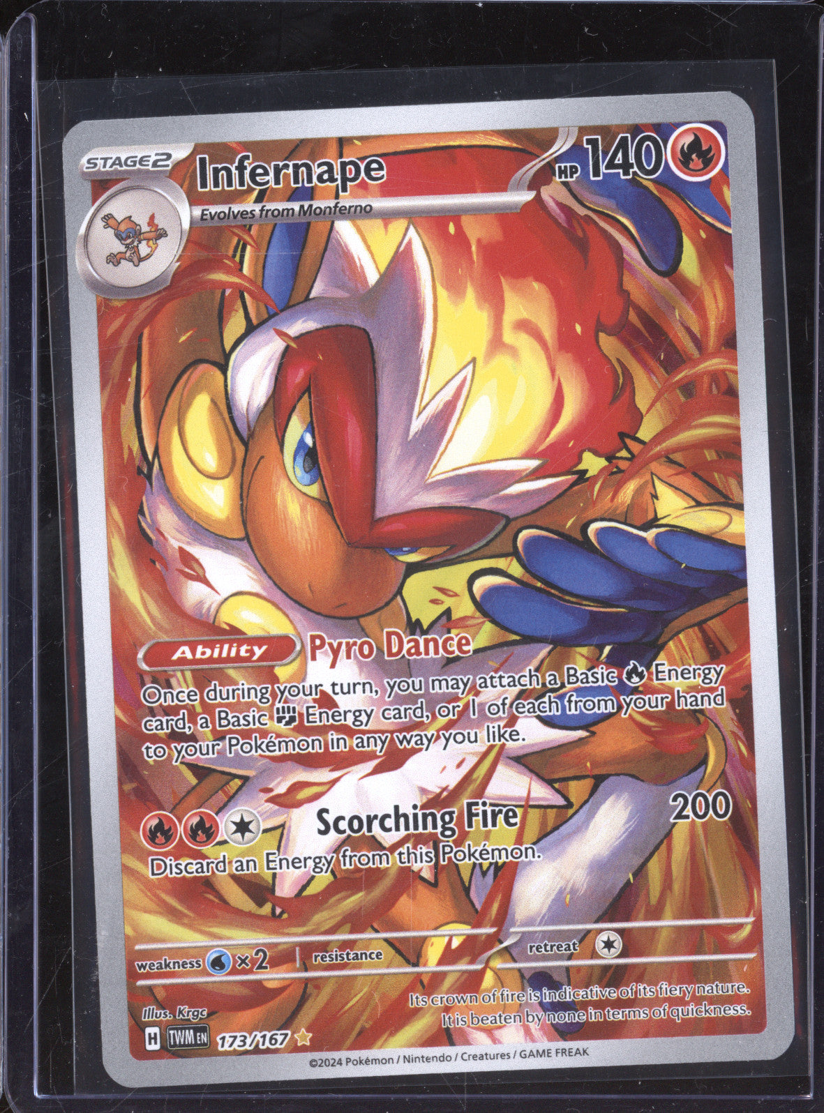 Infernape 2024 Pokemon Twilight Masquerade 173/167 Illustration Rare