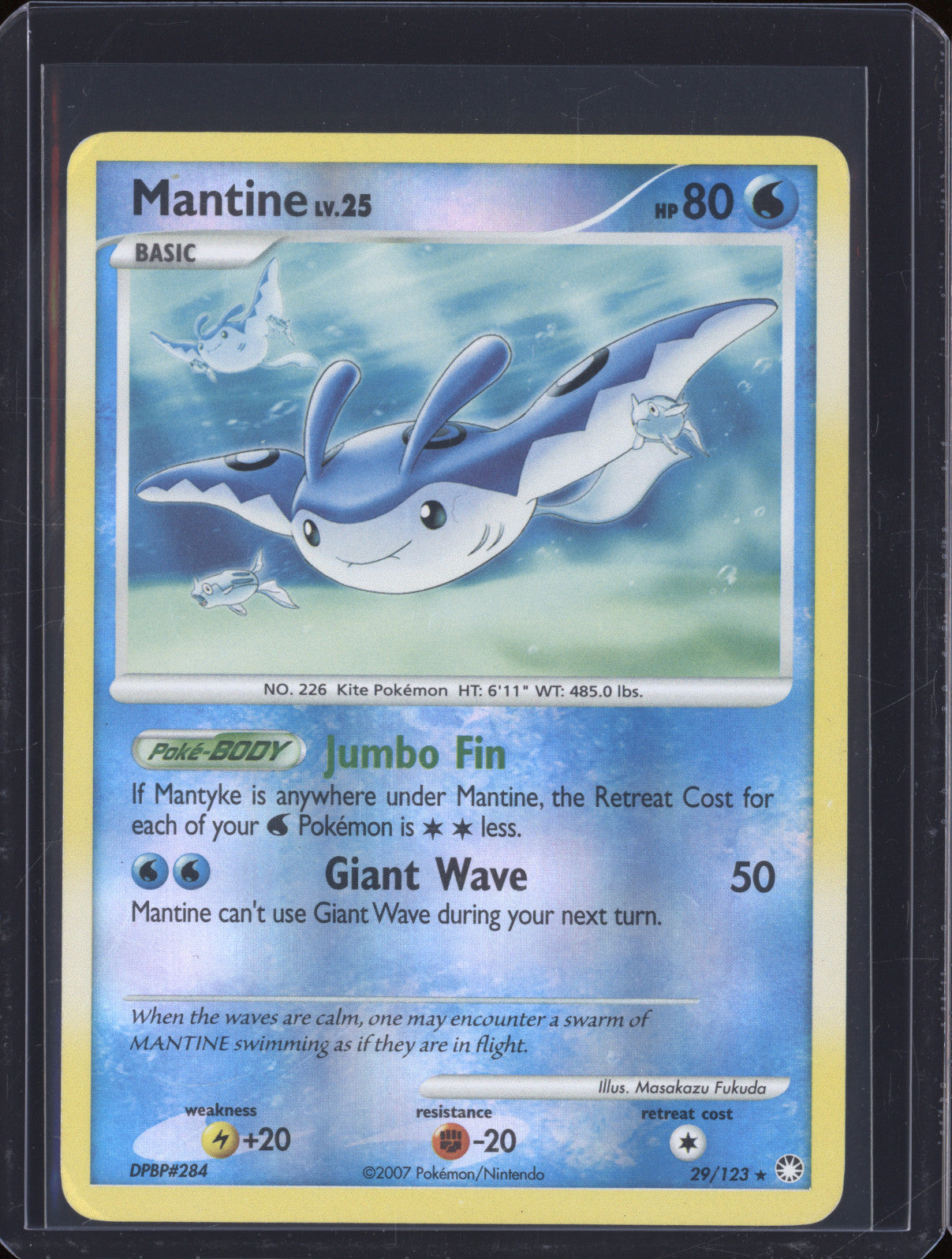 Mantine 2007 Pokemon Mysterious Treasures 29/123 Reverse Holo