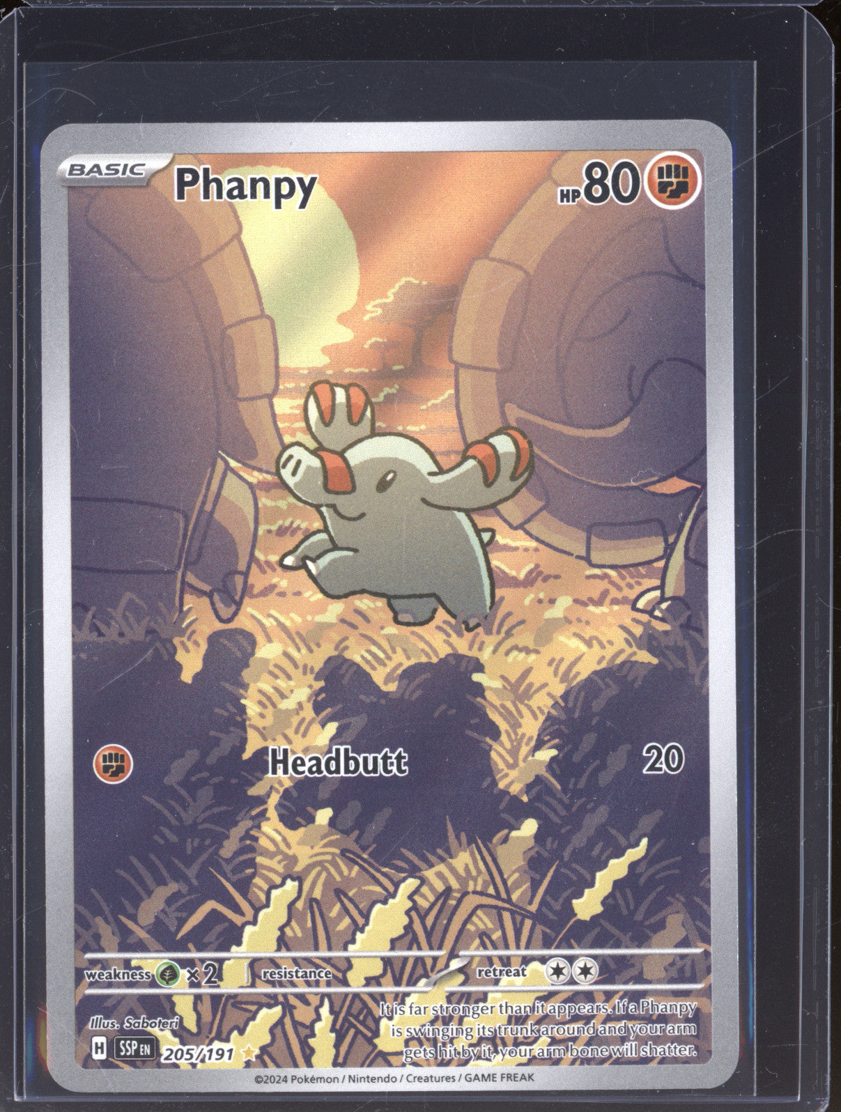 2024 Pokemon Surging Sparks SSP 205/191 Phanpy Illustration Rare