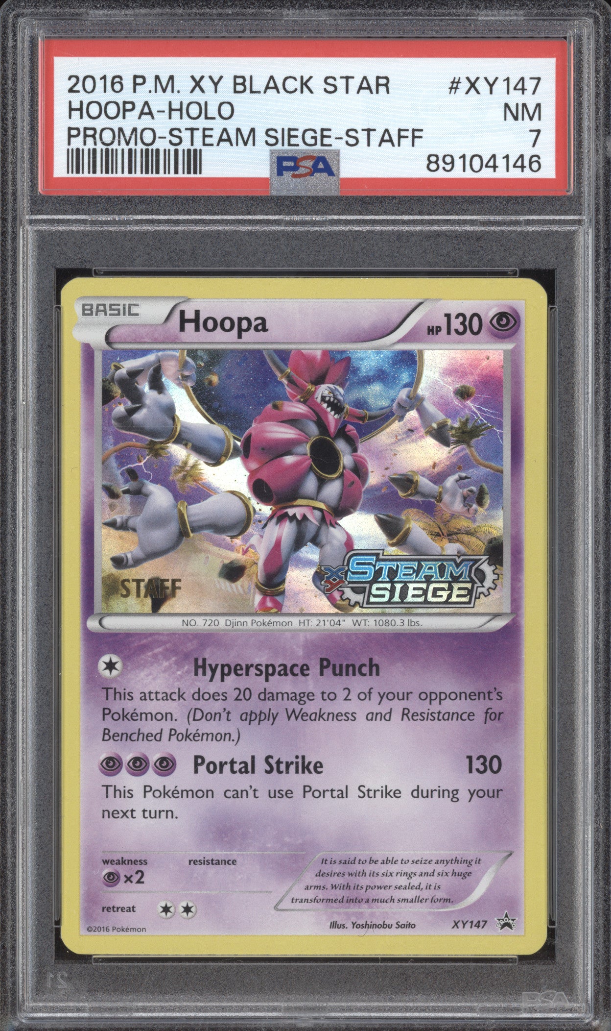 Hoopa 2016 Pokemon XY Promos XY147 Steam Siege Staff PSA 7