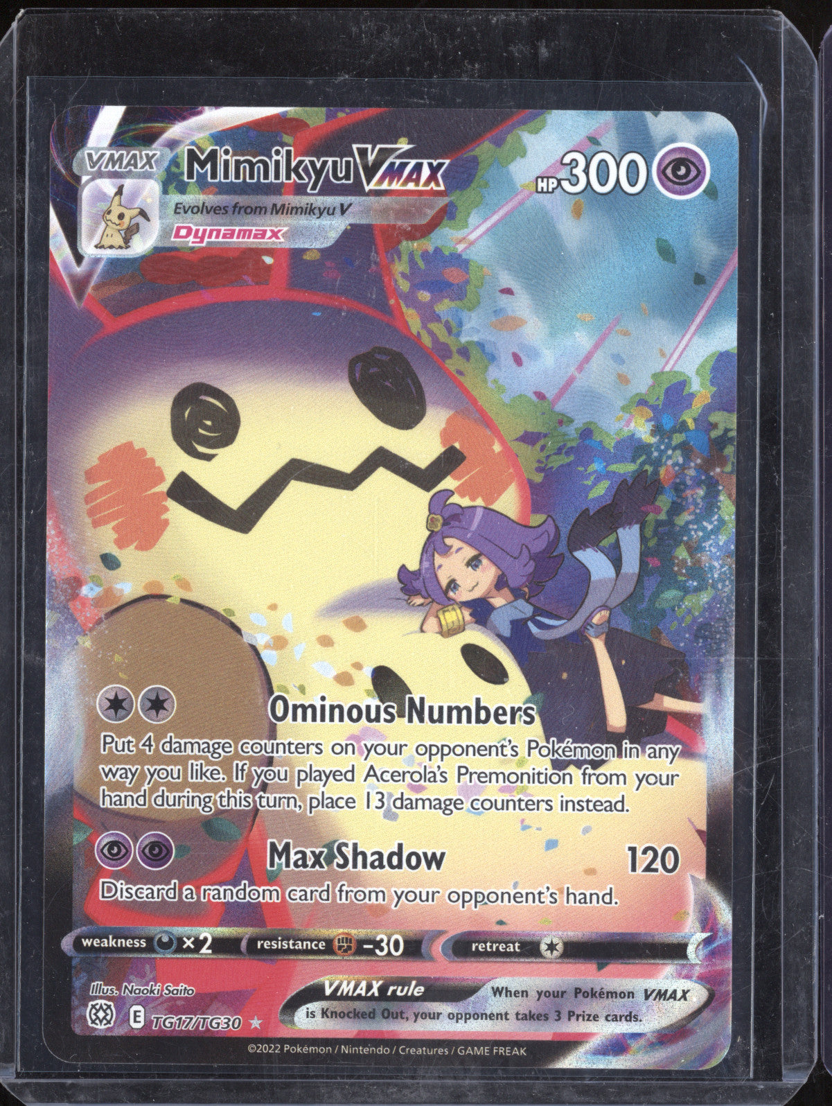 Mimikyu VMax 2022 Pokemon Brilliant Stars TG16/TG30 Full Art