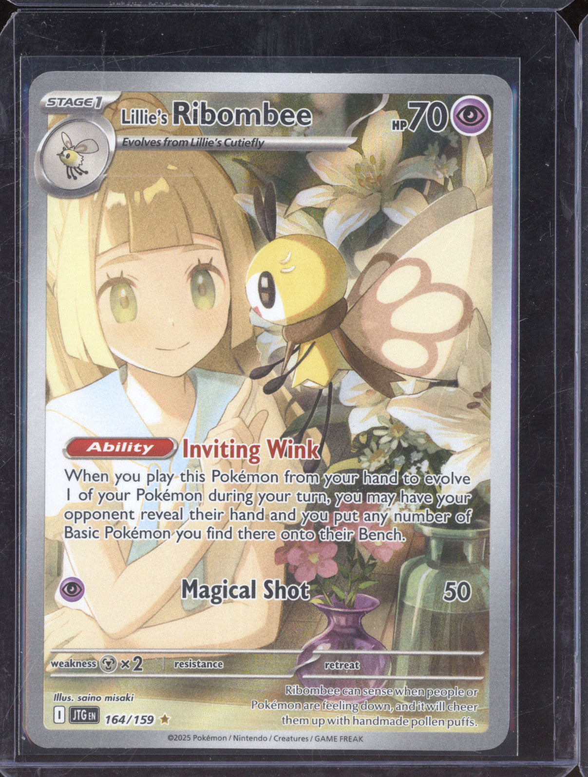 2025 Pokemon Journey Together 164/159 Lillie's Ribombee Illustration Rare