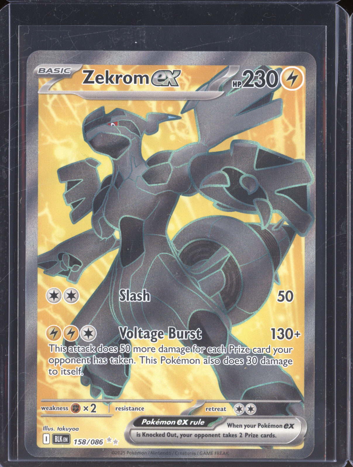 Zekrom Ex 2025 Pokemon Black Bolt BLK 158/086 Ultra Rare