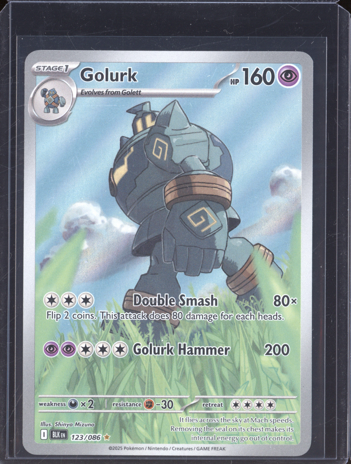 Golurk 2025 Pokemon Black Bolt 123/086 Illustration Rare