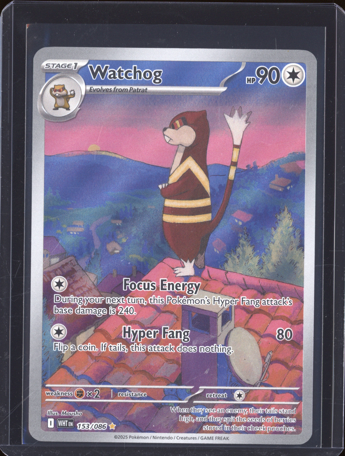 2025 Pokemon White Flare WHT 153/086 Watchog Illustration Rare