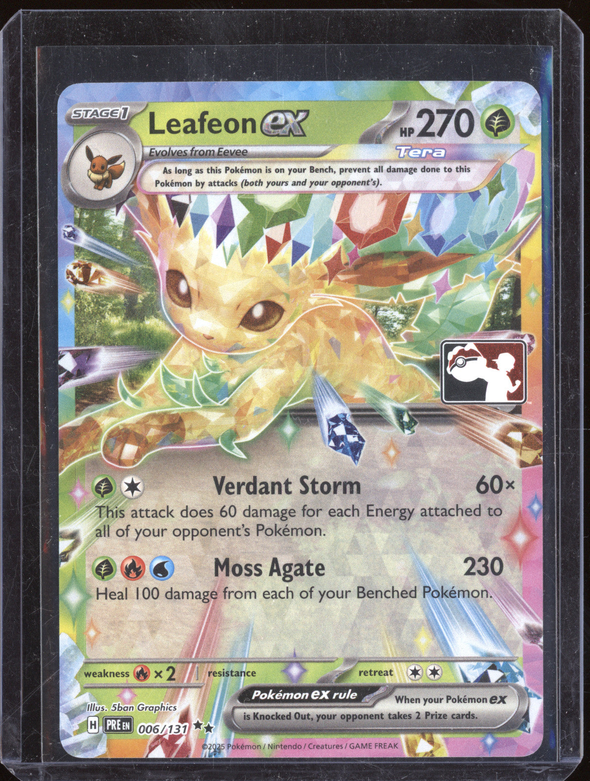 2025 Pokemon Prismatic Evolutions Leafeon EX 006/131 Prize Pack
