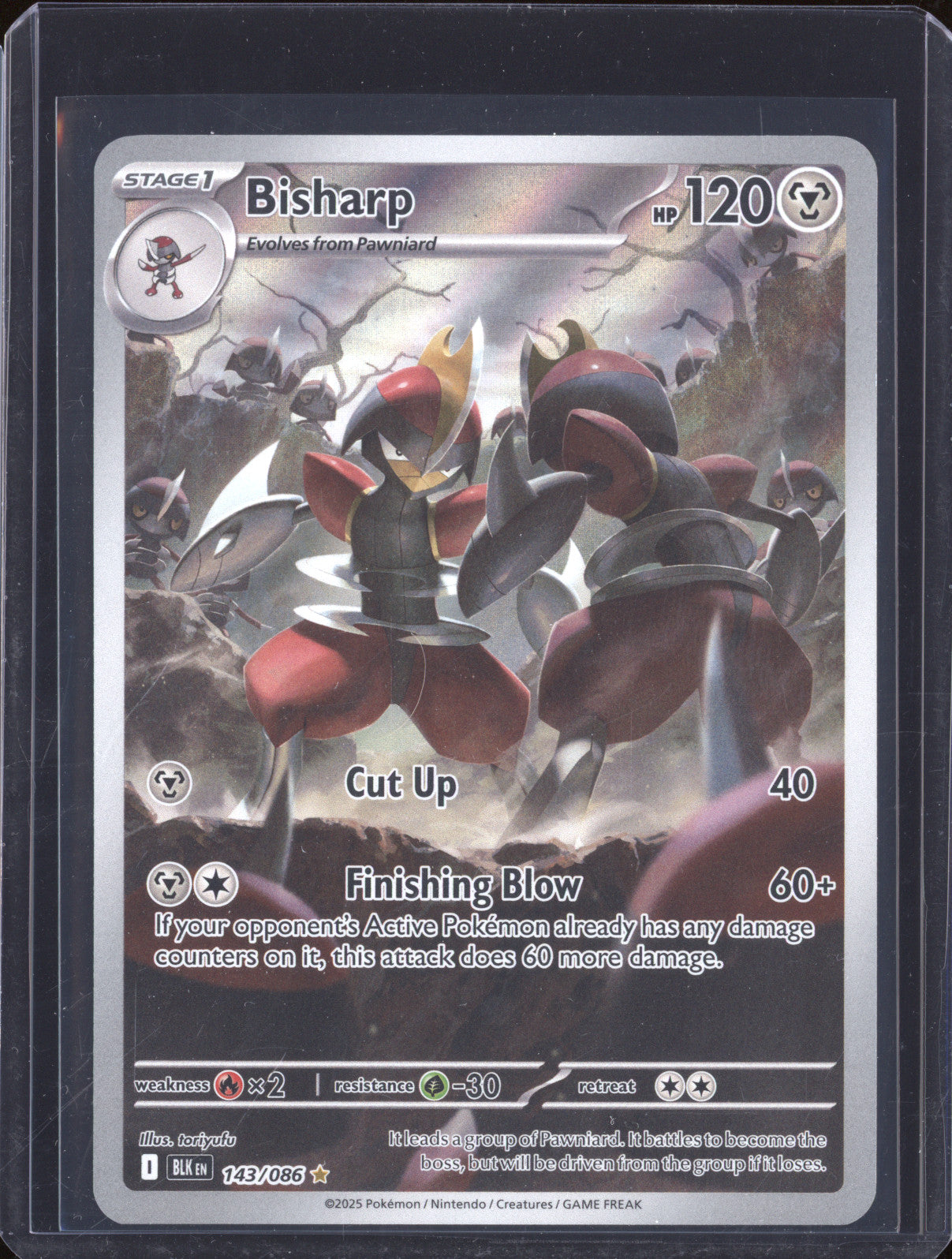 Bisharp 2025 Pokemon Black Bolt 143/086 Illustration Rare