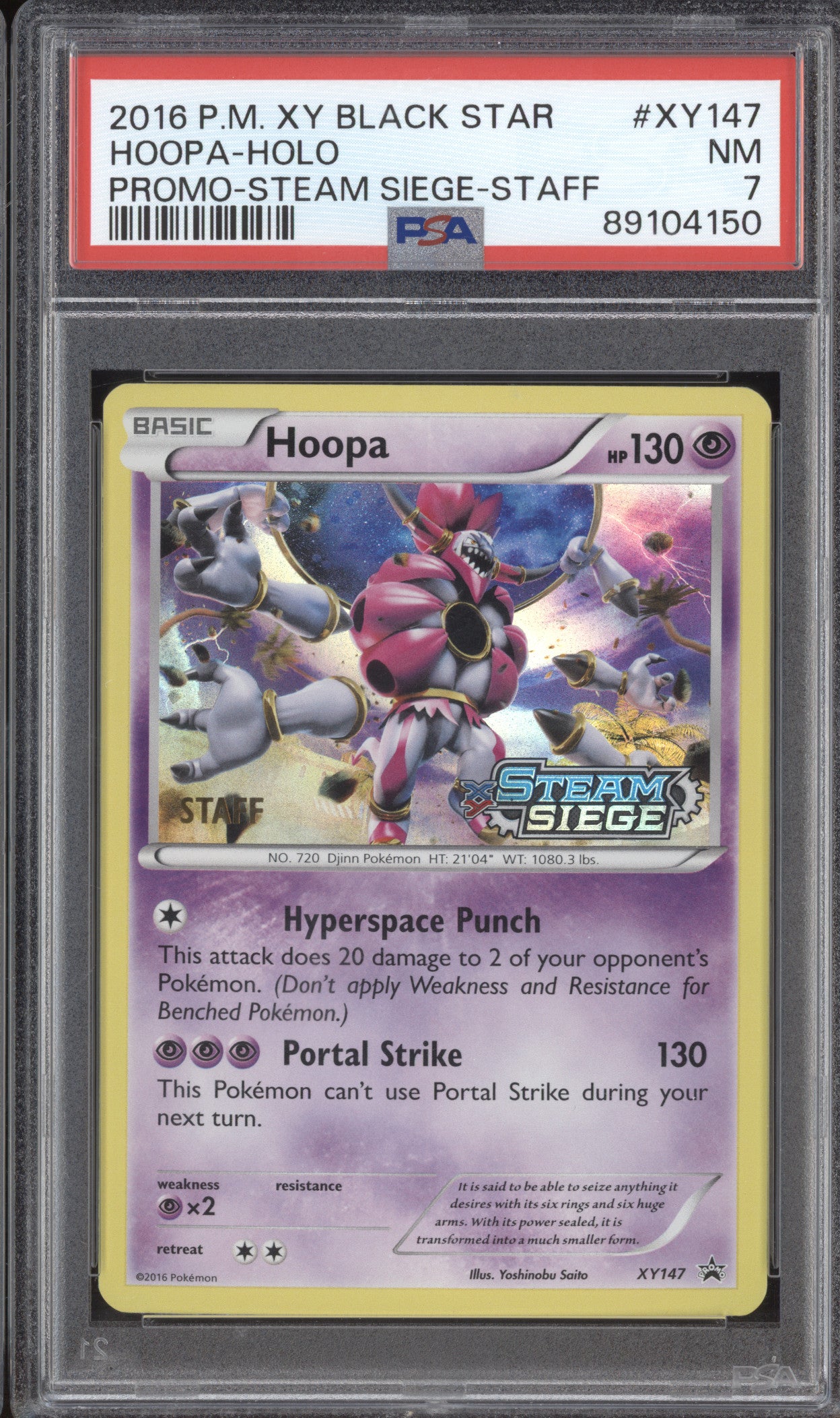 Hoopa 2016 Pokemon XY Promos XY147 Steam Siege Staff PSA 7