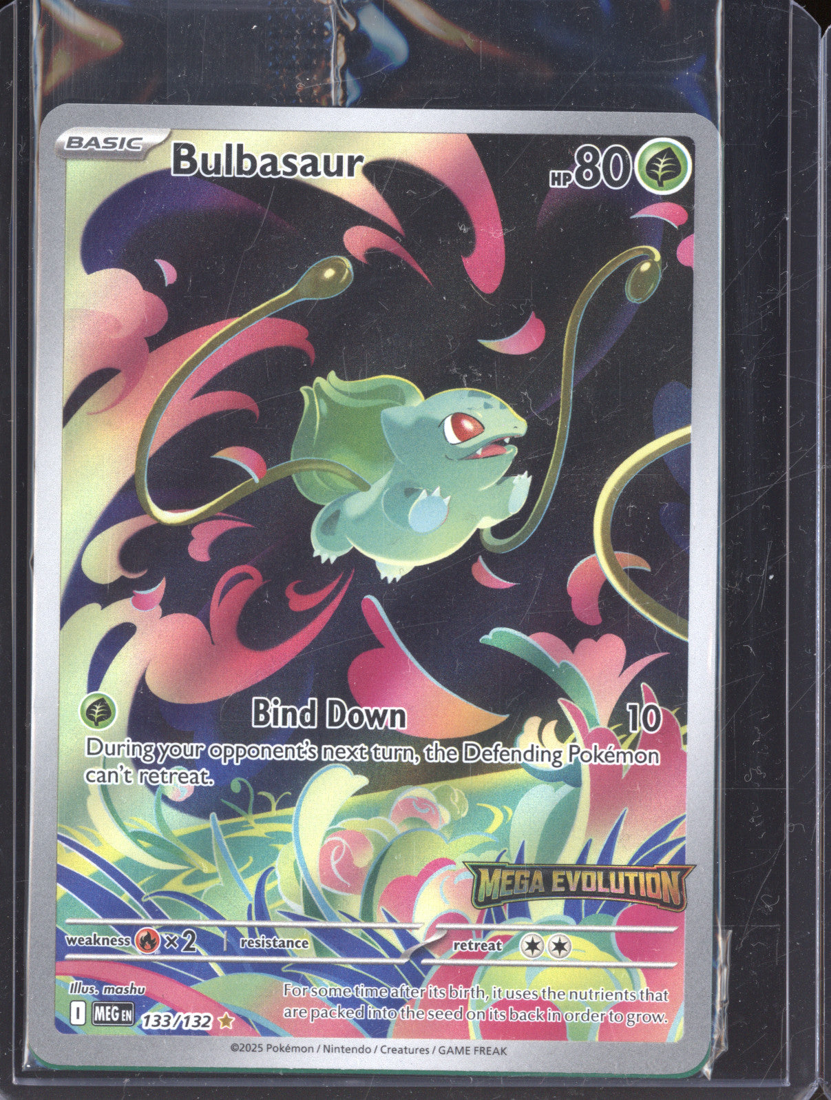 2025 Pokemon Mega Evolution Enhanced Box Topper 133 Bulbasaur Illustration Rare