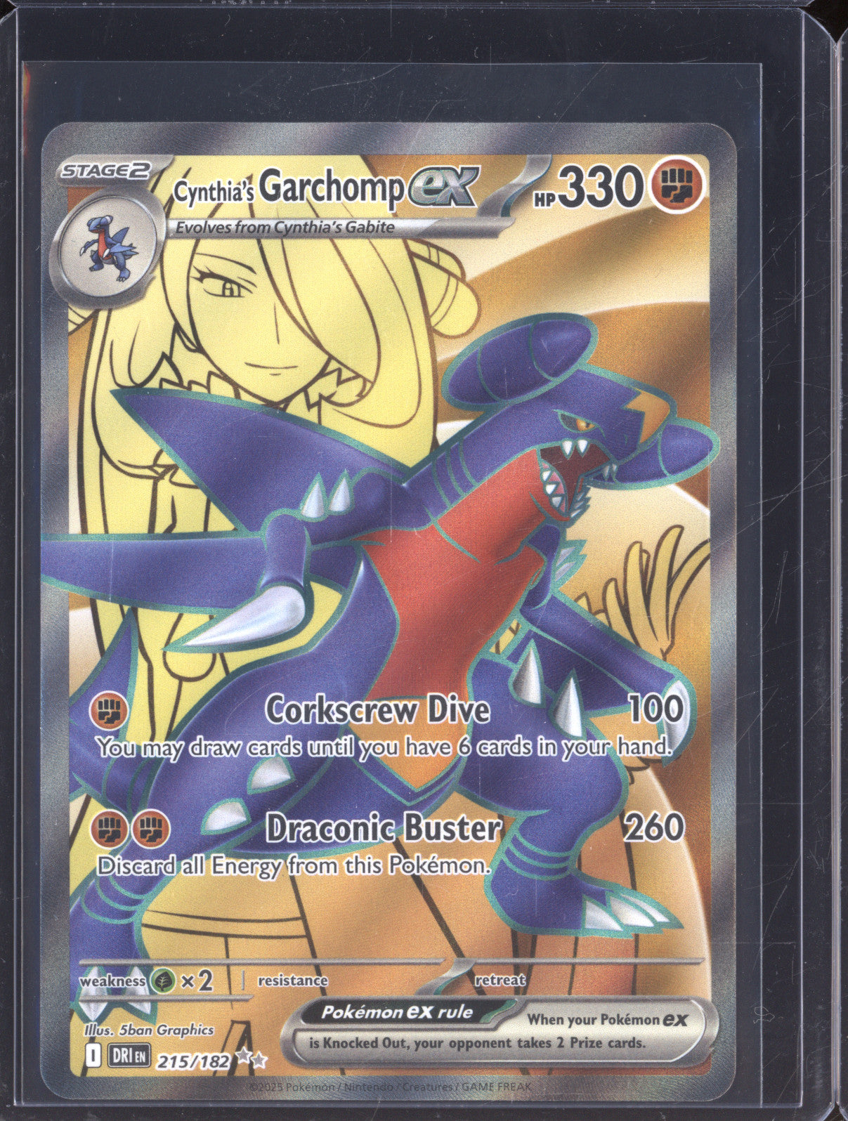 Cynthia's Garchomp Ex 2025 Pokemon Destined Rivals DRI 215/182 Ultra Rare