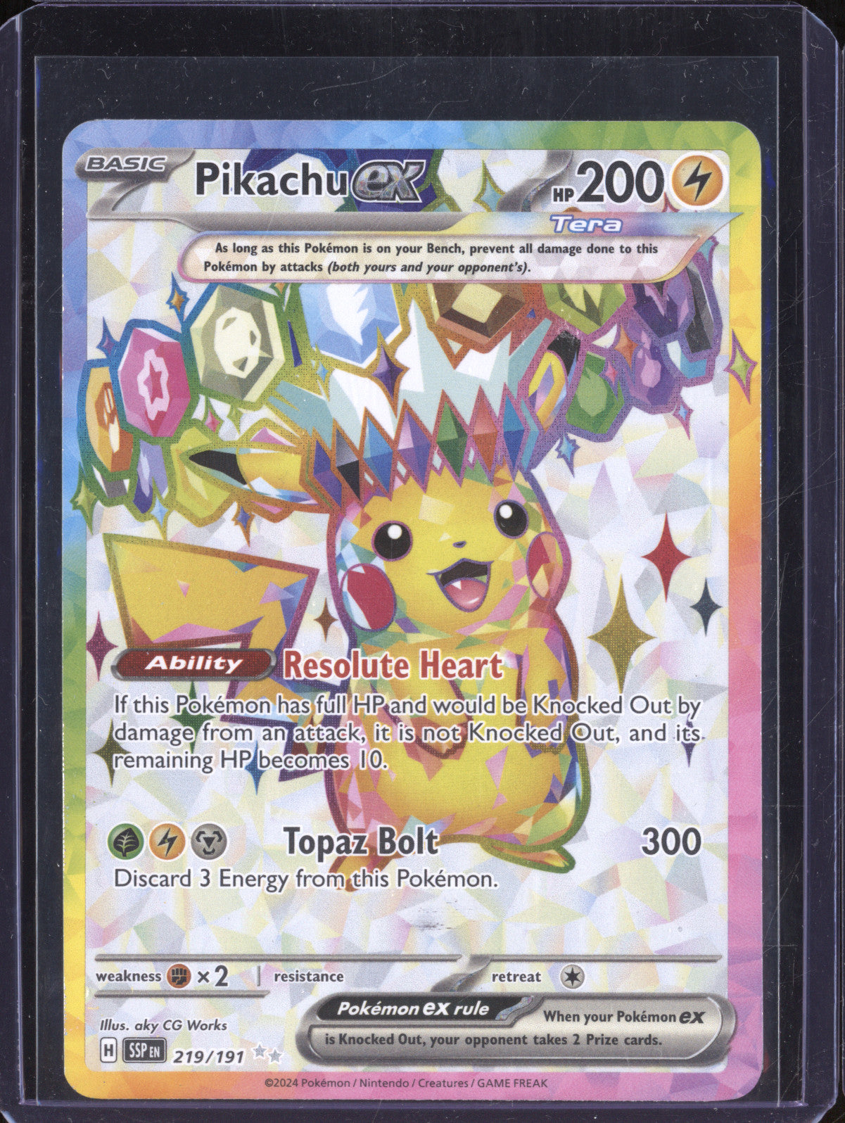 Pikachu ex 2024 Pokemon Surging Sparks 219/191 Ultra Rare