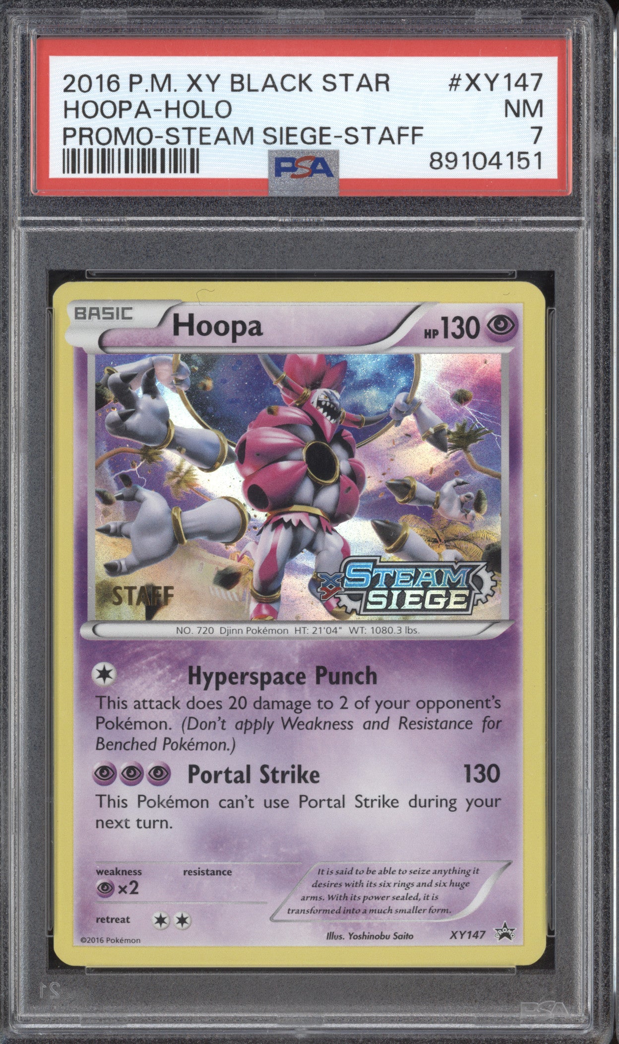 Hoopa 2016 Pokemon XY Promos XY147 Steam Siege Staff PSA 7