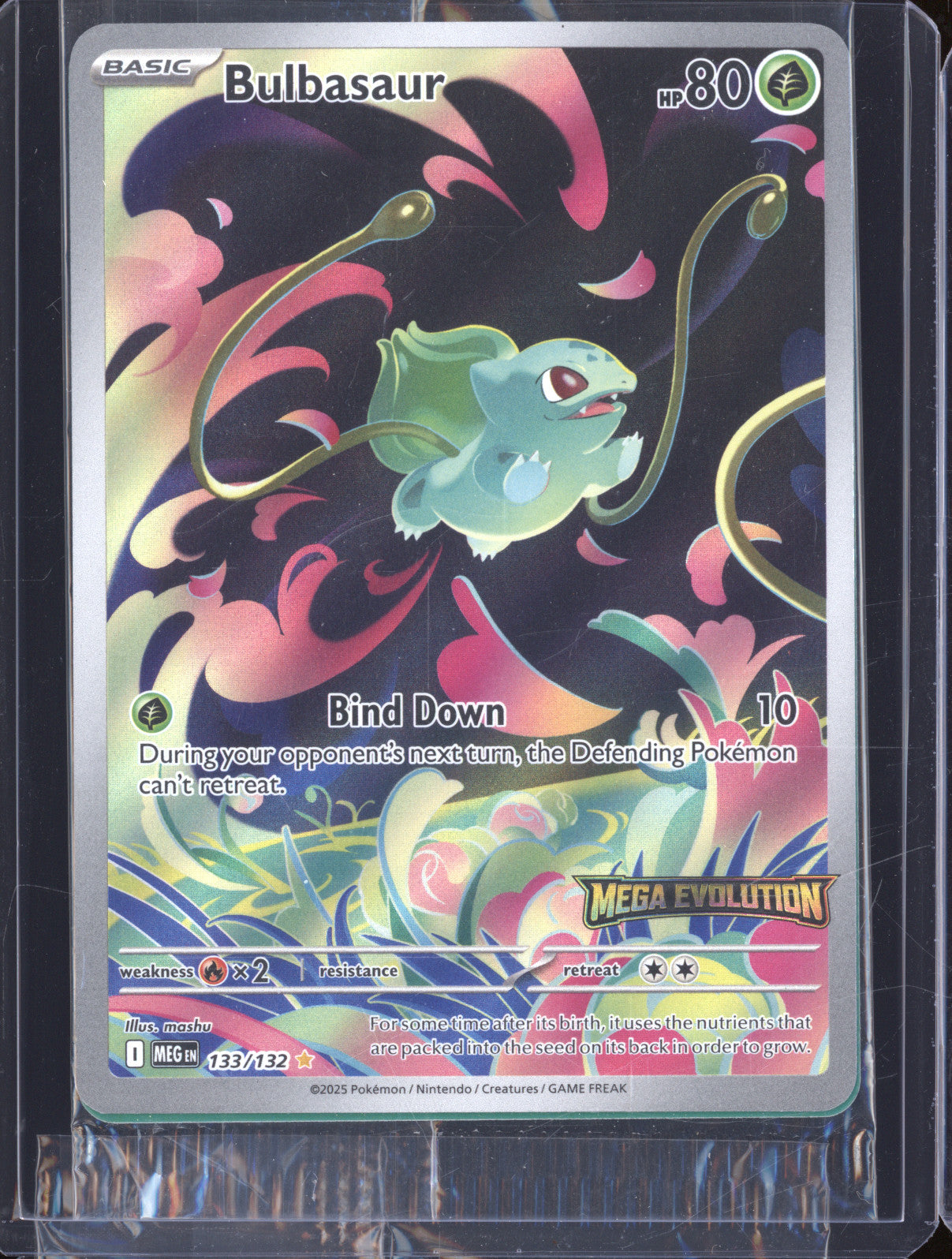 2025 Pokemon Mega Evolution Enhanced Box Topper 133 Bulbasaur Illustration Rare
