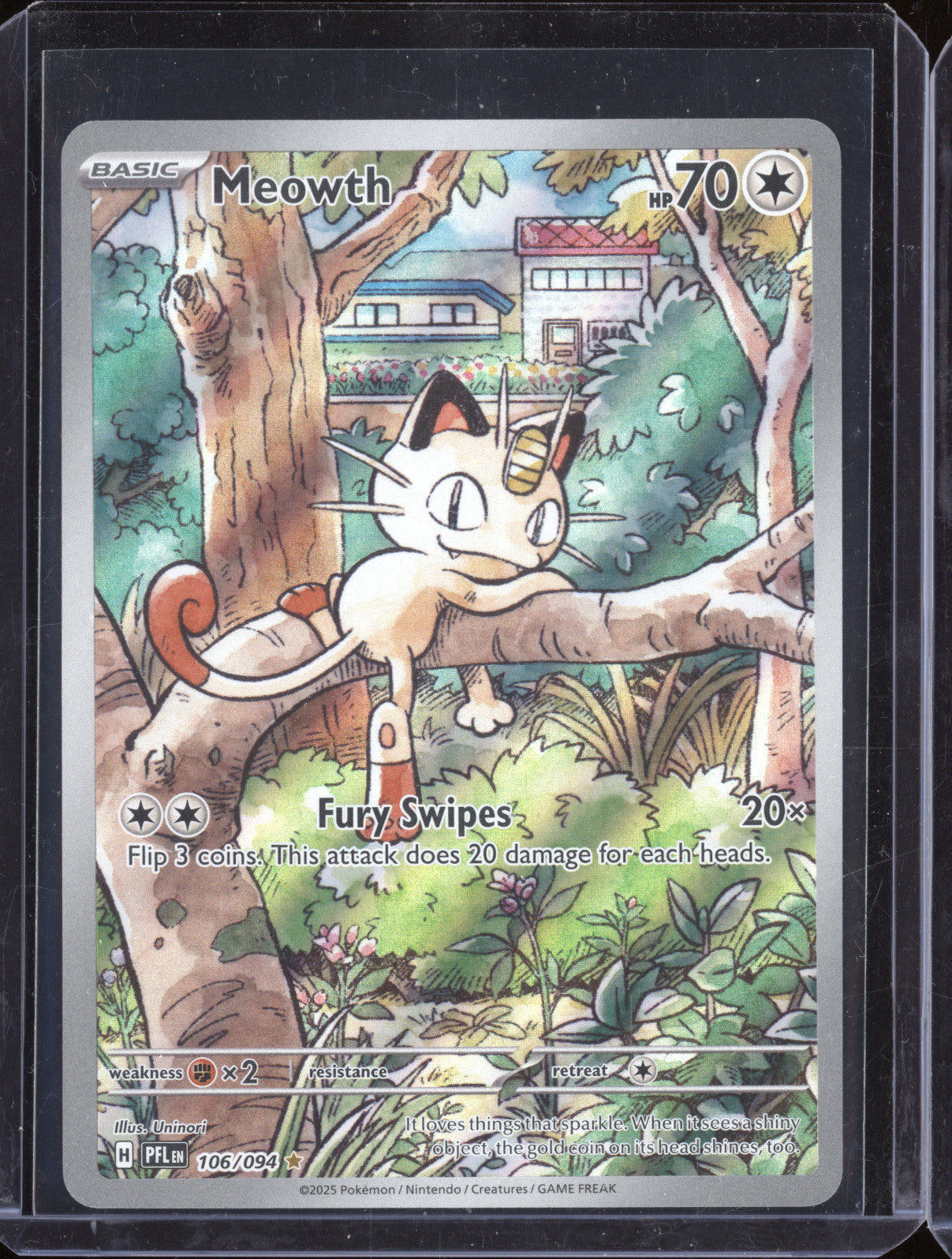 2025 Pokemon Phantasmal Flames 106/094 Meowth Illustration Rare