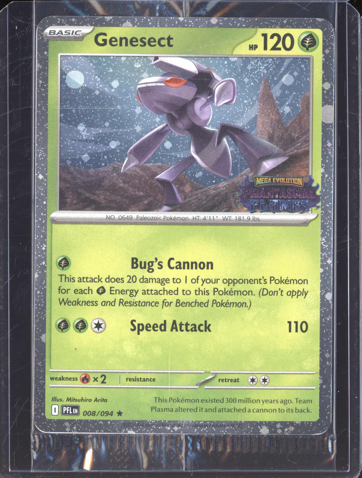 Genesect 2025 Pokemon Phantasmal Flames PFL 008/094 Holo Rare Stamped Promo