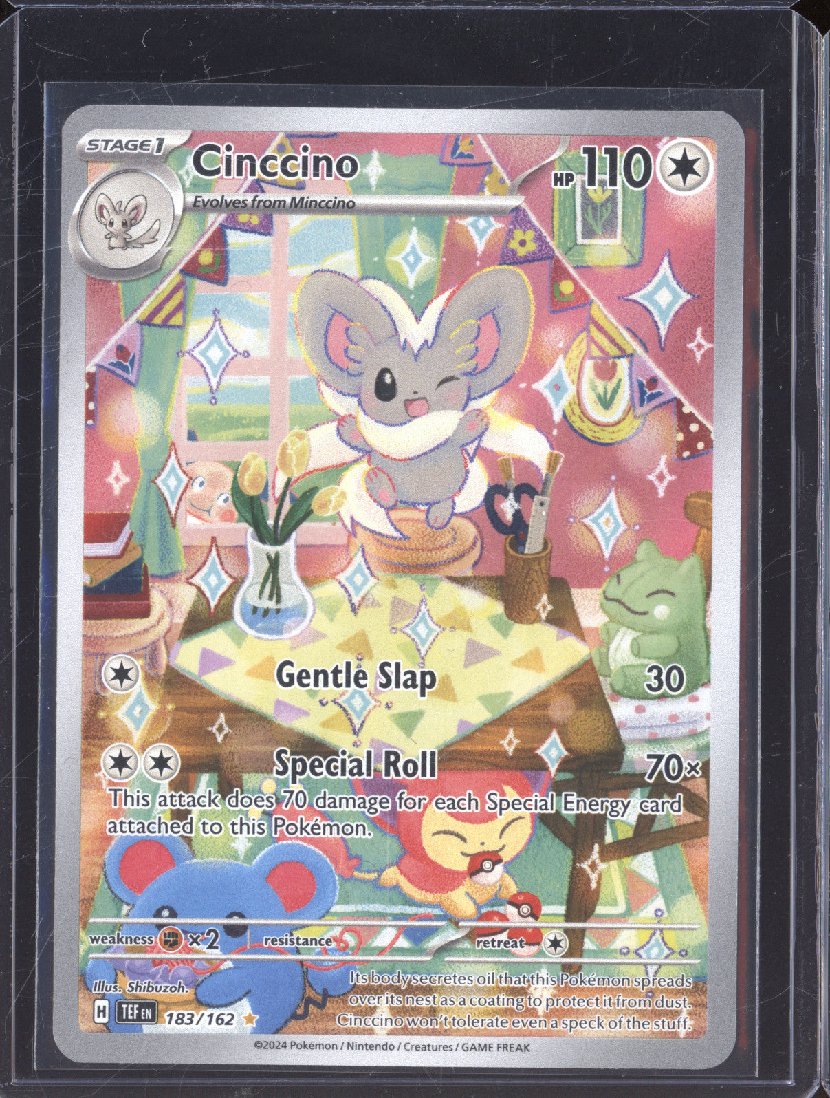 Cinccino 2024 Pokemon Temporal Forces 183/162 Illustration Rare