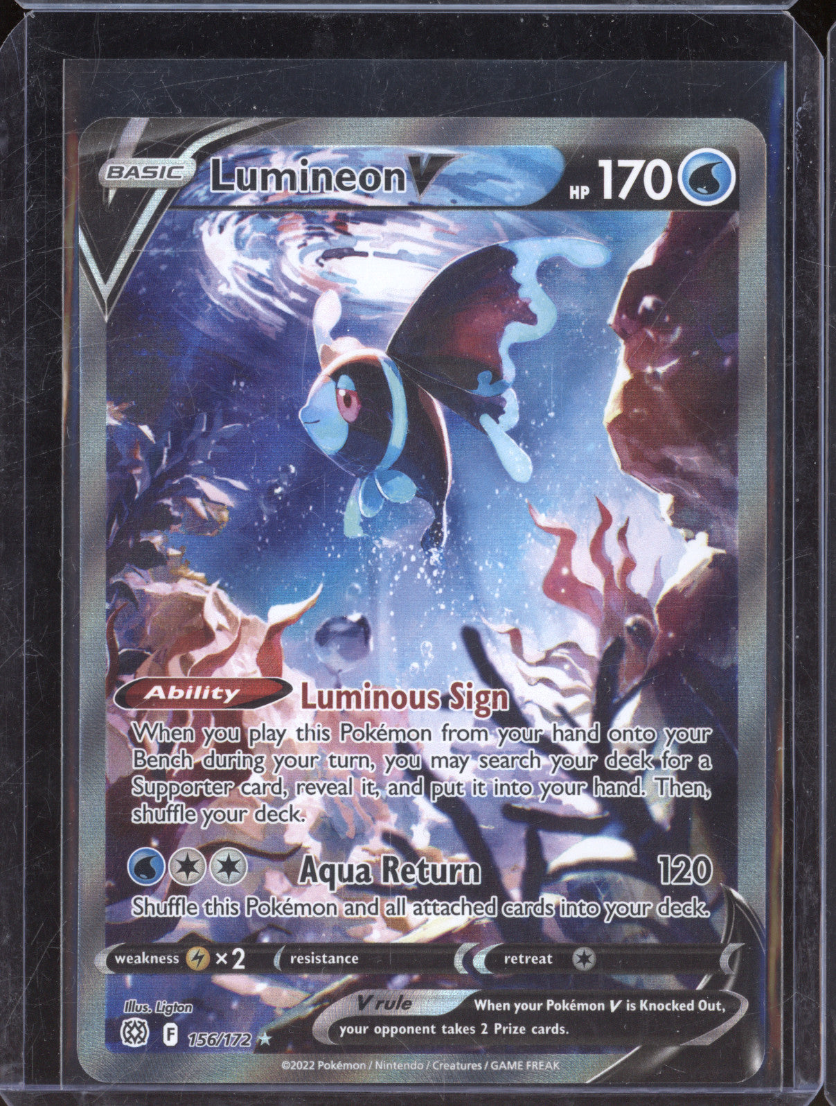 2022 Pokemon TCG Brilliant Stars 156/172 Lumineon V Holo