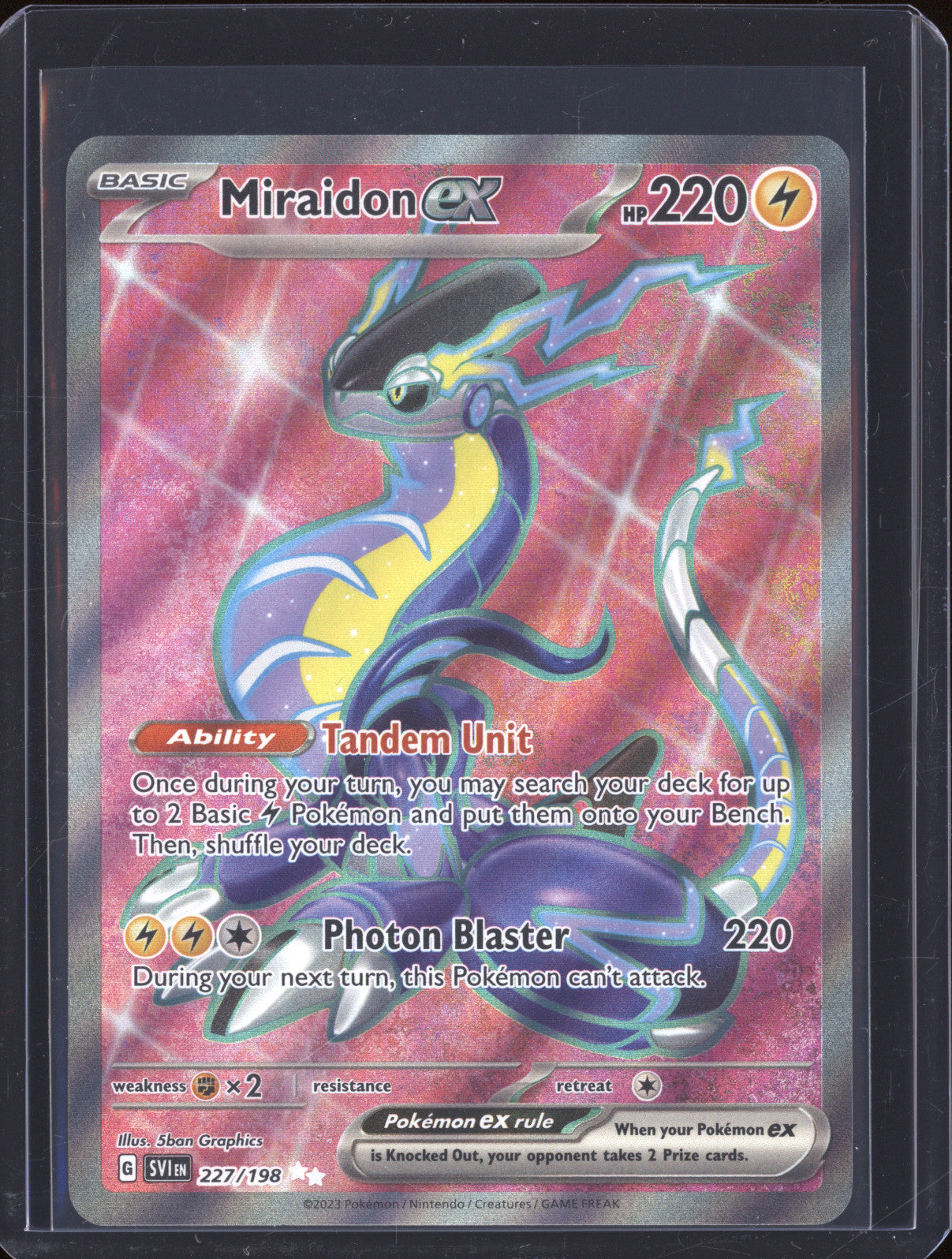 Miraidon Ex 2023 Pokemon Scarlet & Violet SVI 227/198 Ultra Rare