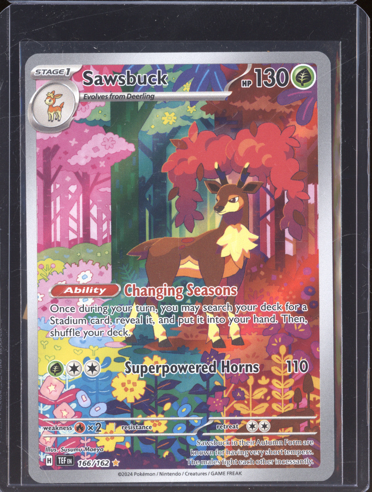 Sawsbuck 2024 Pokemon Temporal Forces 166/162 Illustration Rare