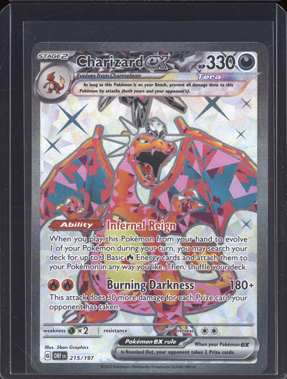 Charizard Ex 2023 Pokemon Obsidian Flames OBF 215/197 Ultra Rare