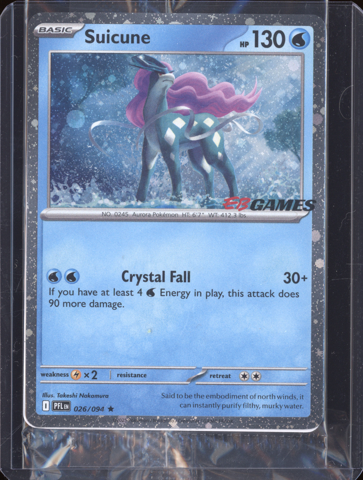 2025 Pokemon Phantasmal Flames 026/094 Suicune EB Games Promo