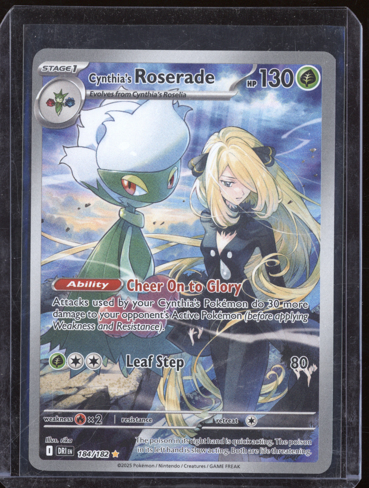 Cynthia's Roserade 2025 Pokemon Destined Rivals DRI 184/182 Illustration Rare