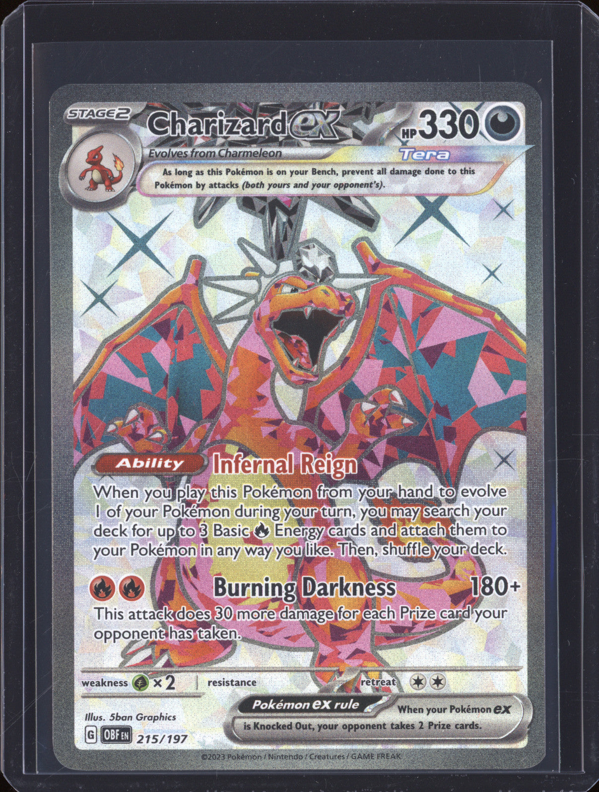 Charizard Ex 2023 Pokemon Obsidian Flames OBF 215/197 Ultra Rare