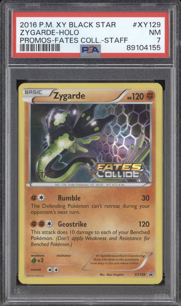 Zygarde 2016 Pokemon XY Promos XY129 Fates Collide Staff PSA 7