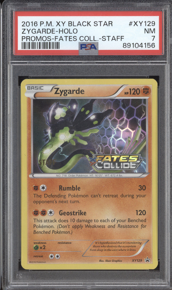 Zygarde 2016 Pokemon XY Promos XY129 Fates Collide Staff PSA 7