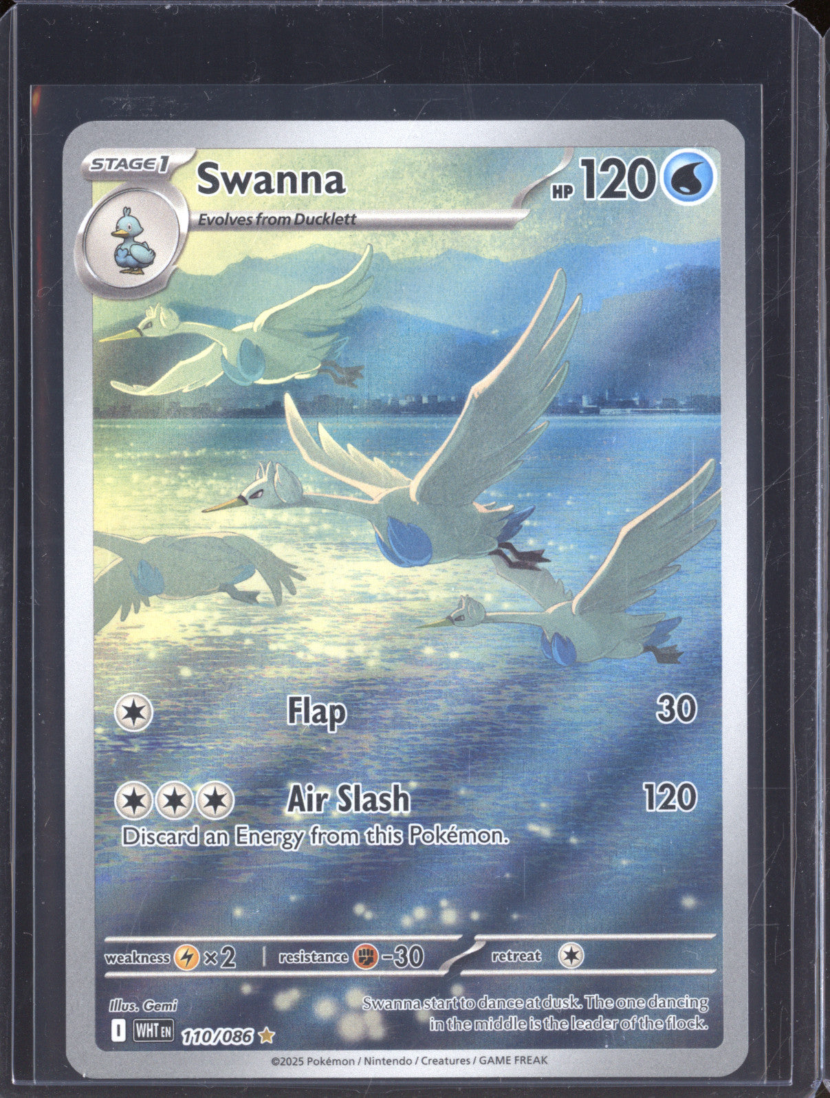Swanna 2025 Pokemon White Flare 110/086 Illustration Rare