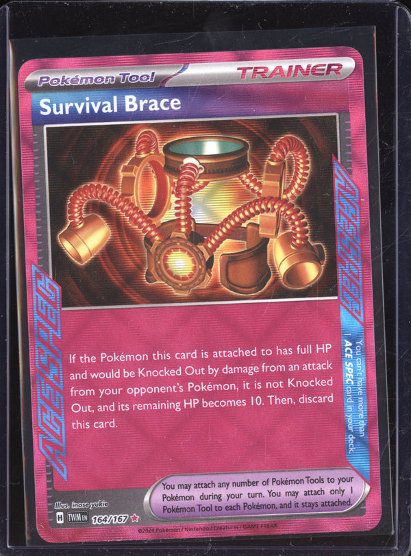 Survival Brace 2024 Pokemon Twilight Masquerade 164/167 Ace Spec Rare