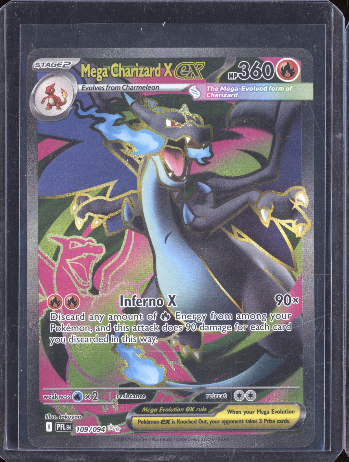 2025 Pokemon Phantasmal Flames 109/094 Mega Charizard X ex