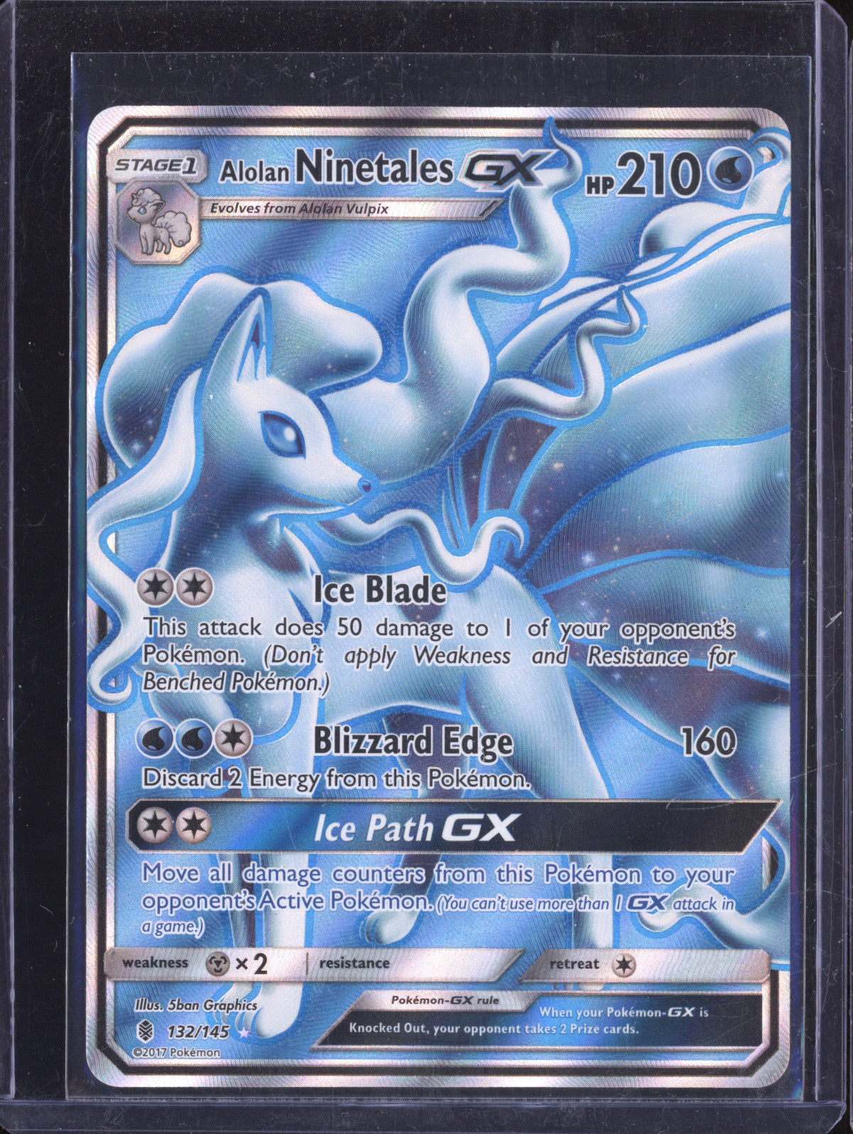 Alolan Ninetales GX 2017 Pokemon Guardians Rising 132/145 Full Art