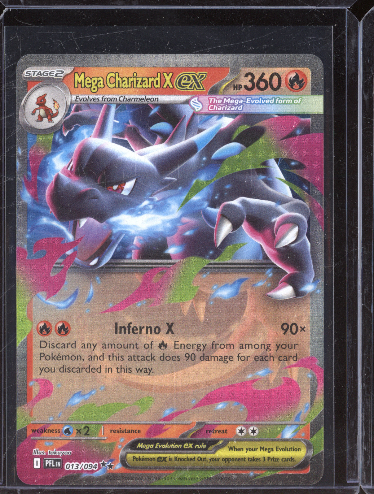 2025 Pokemon Phantasmal Flames PFL 013/094 Mega Charizard X ex